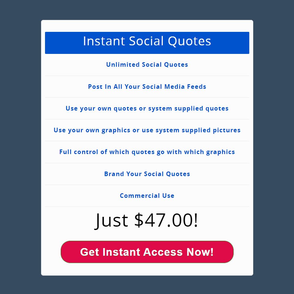 Instant Social Quotes Review-price 